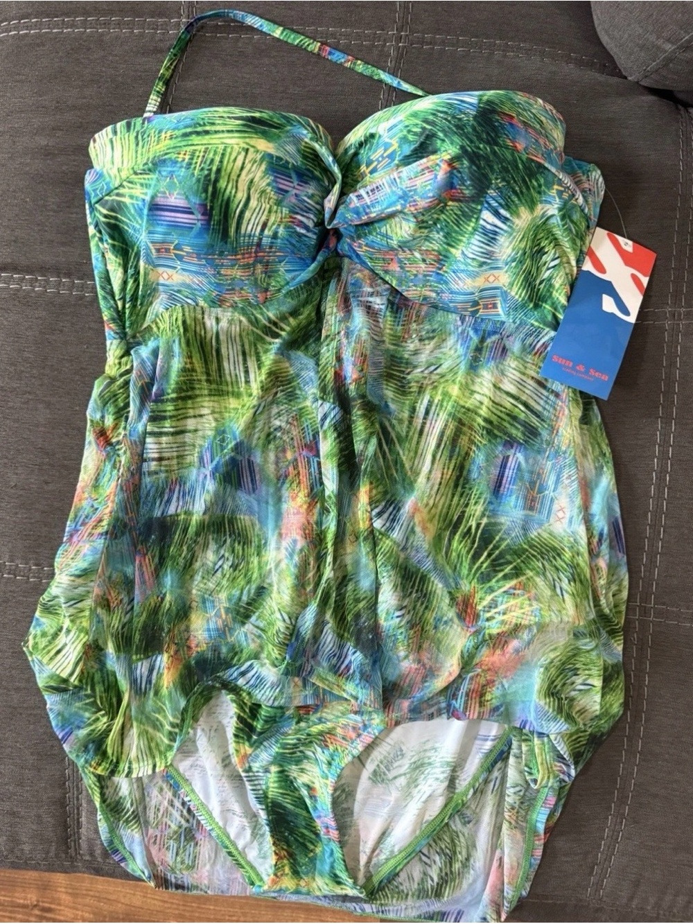 Sun & Sea Trading Company Swimsuit One Piece Tropical Beach Plus Size 24 NWT
